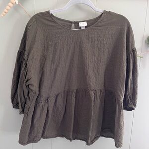 a new day Dark Olive Blouse